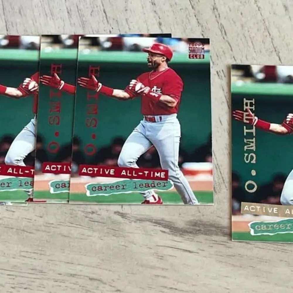 1994 Stadium Club #541 Ozzie Smith - Lot of 4 Regular + 1 Gold Version (Rare)